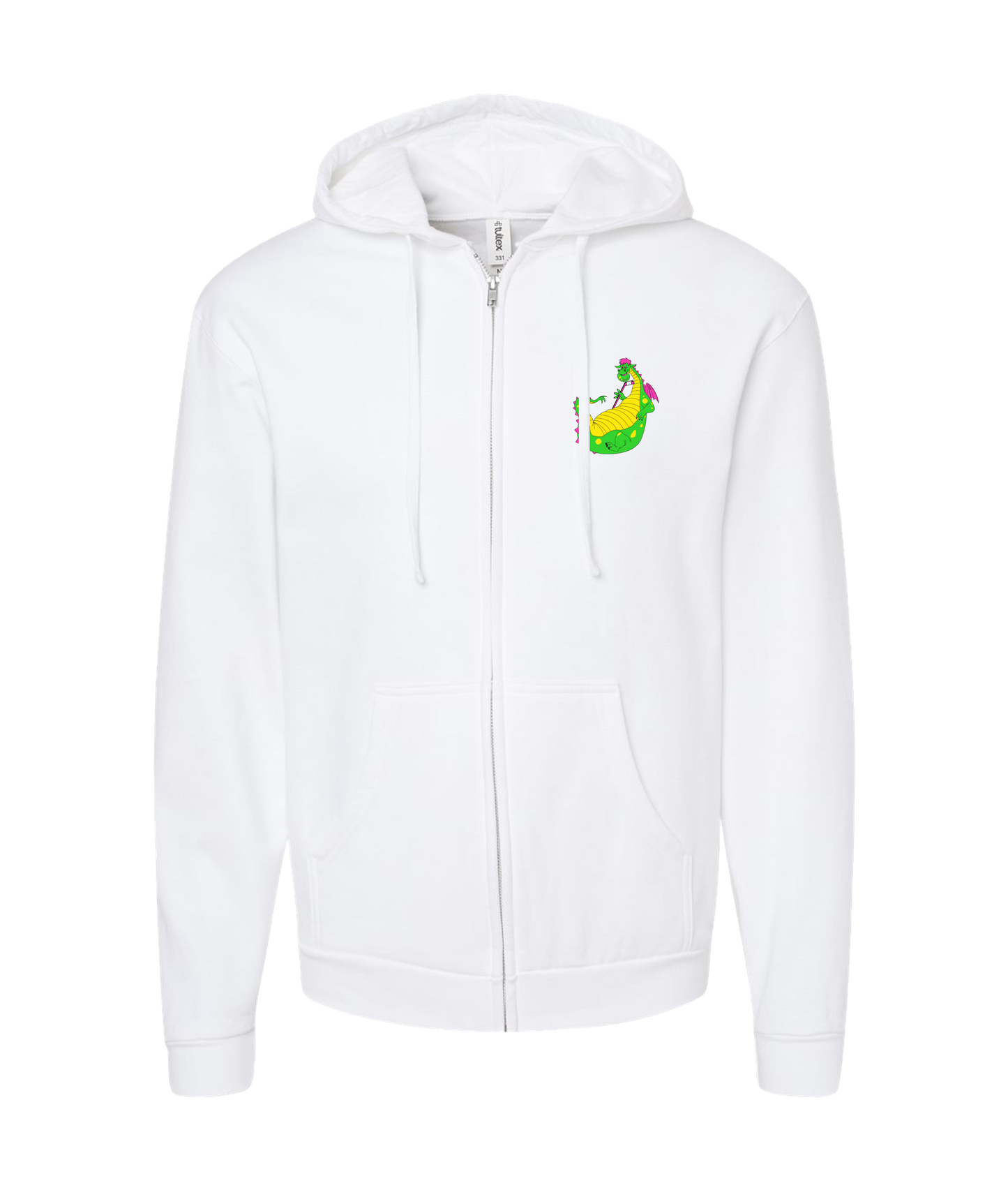 Puff Puff Passers Hockey - Puff the Hockey Dragon - White Zip Up Hoodie