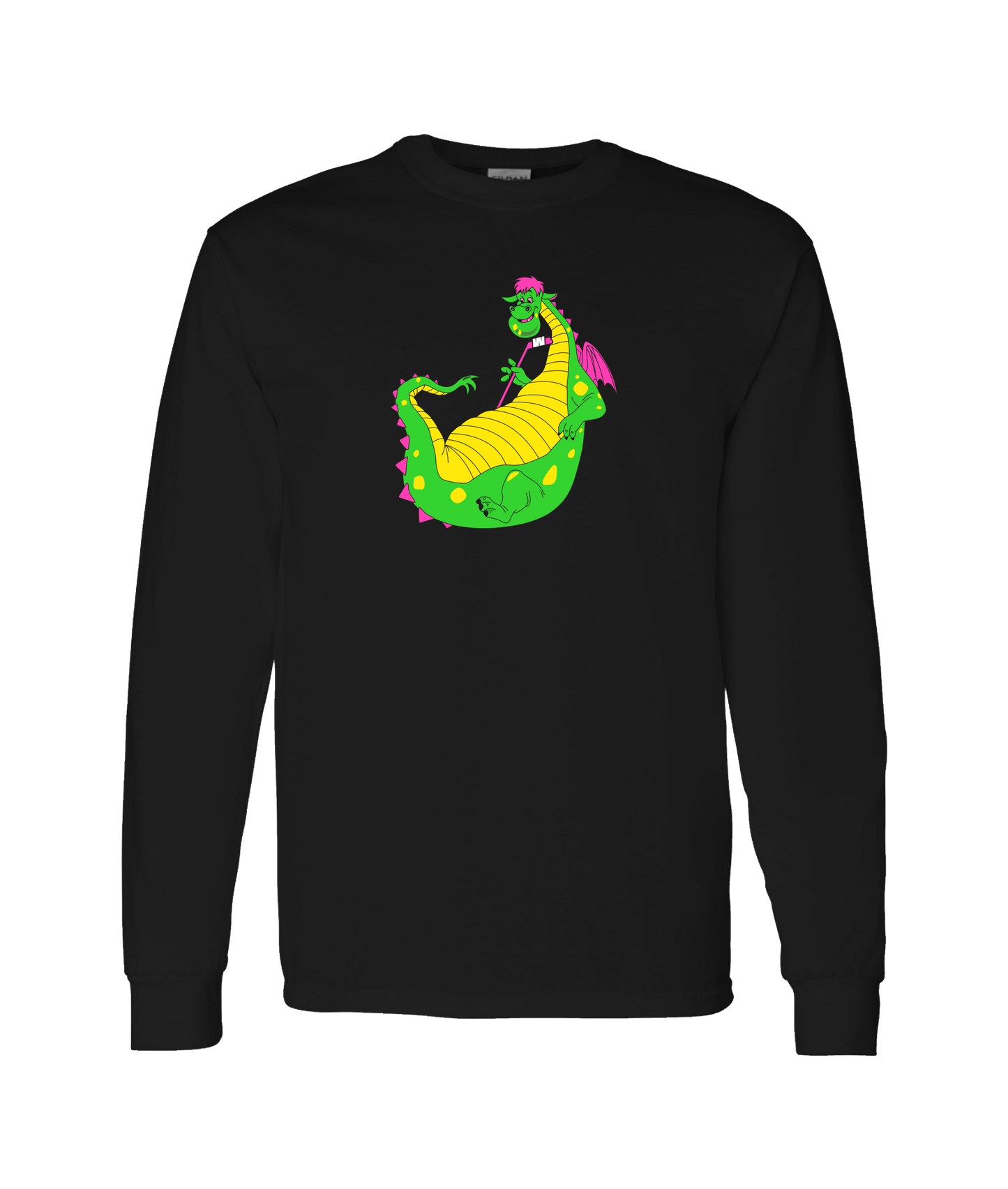 Puff Puff Passers Hockey - Puff the Hockey Dragon - Black Long Sleeve T