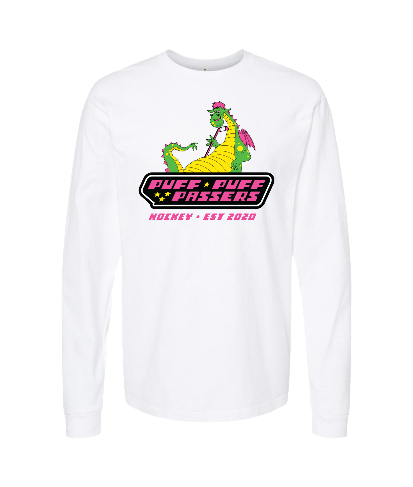 Puff Puff Passers Hockey - EST 2020 - White Long Sleeve T