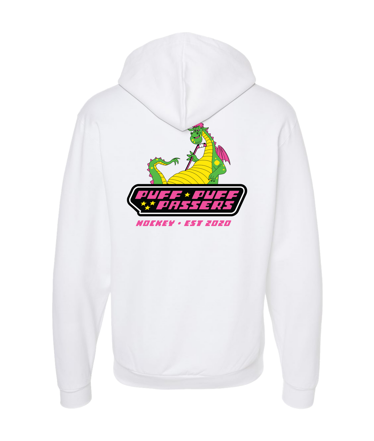 Puff Puff Passers Hockey - EST 2020 - White Zip Up Hoodie