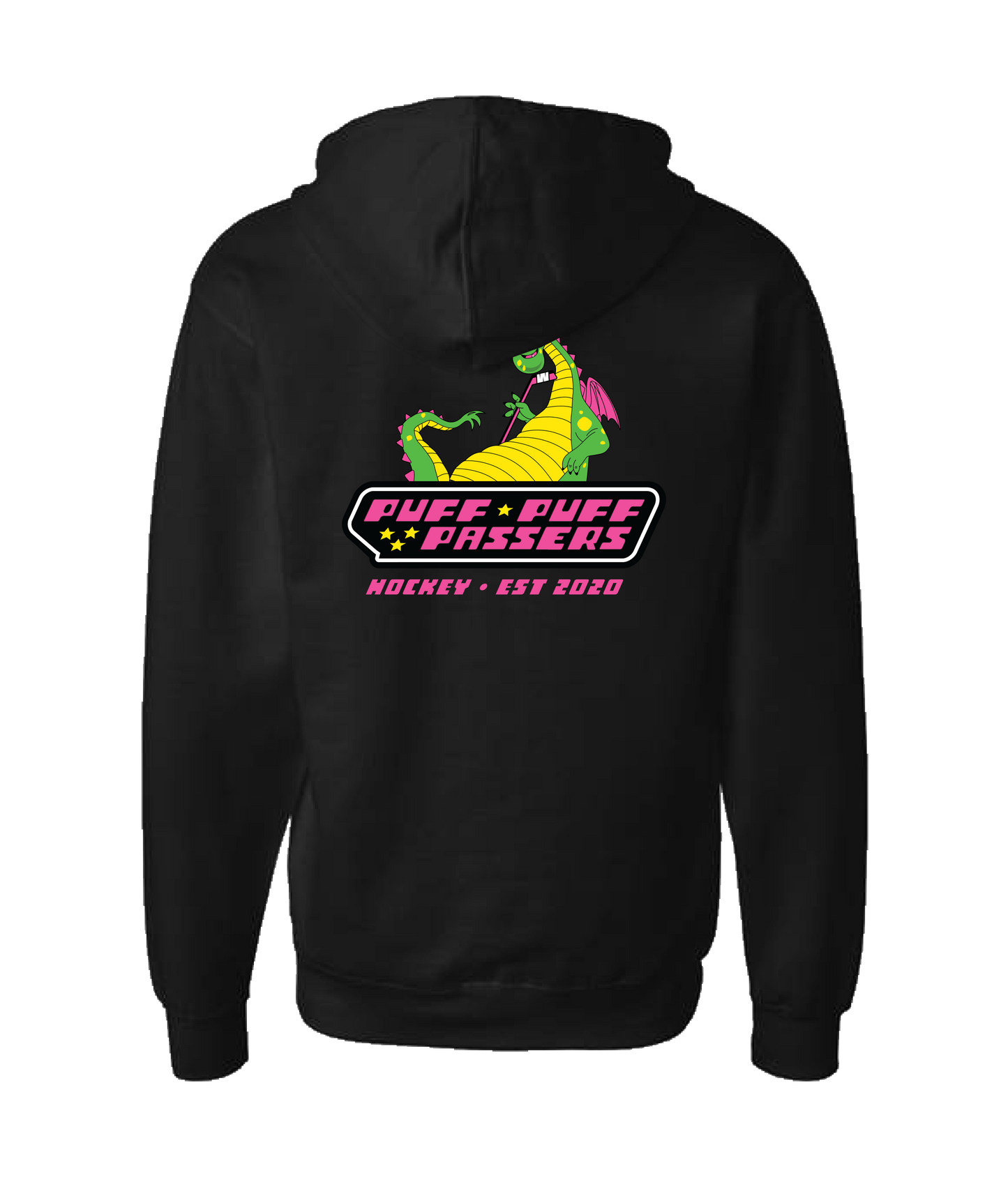 Puff Puff Passers Hockey - EST 2020 - Black Zip Up Hoodie