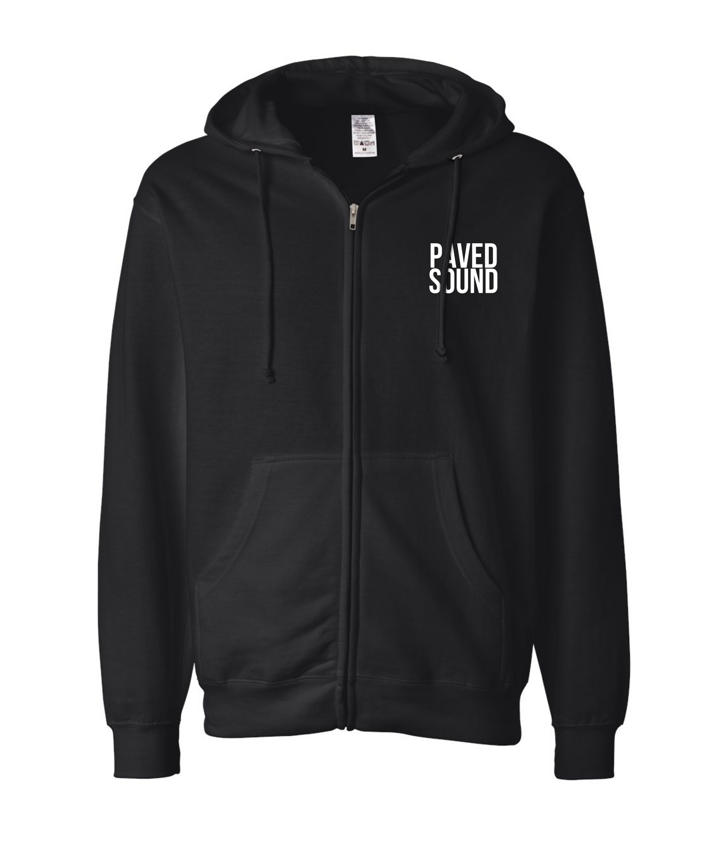 Paved Sound - Clean Logo - Black Zip Hoodie