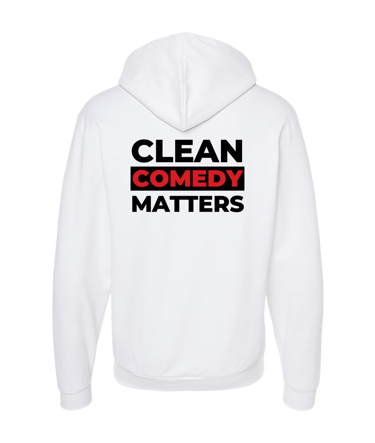PT Bratton - Clean Comedy Matters - White Zip Up Hoodie