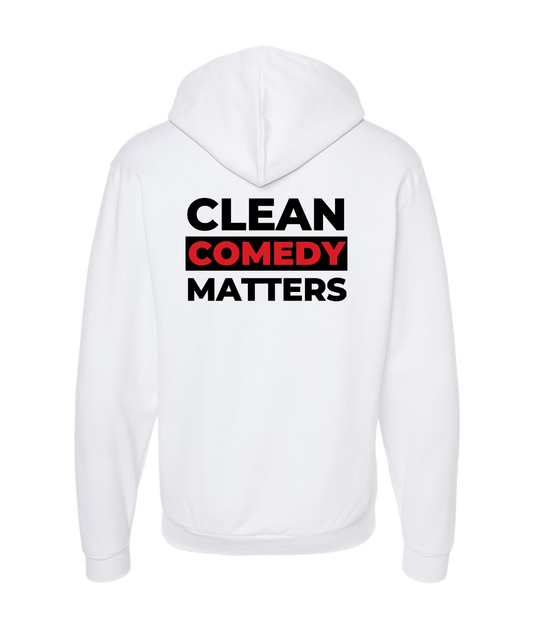 PT Bratton - Clean Comedy Matters - White Zip Up Hoodie