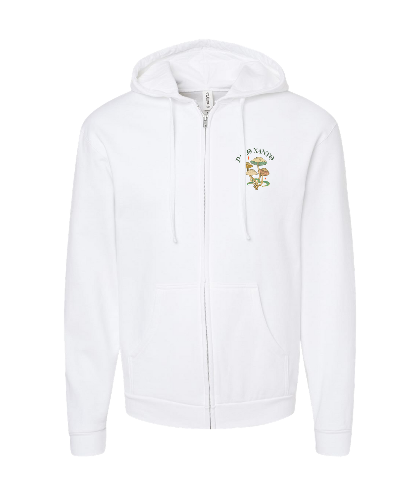 Palo Xanto - Mushroom - White Zip Up Hoodie