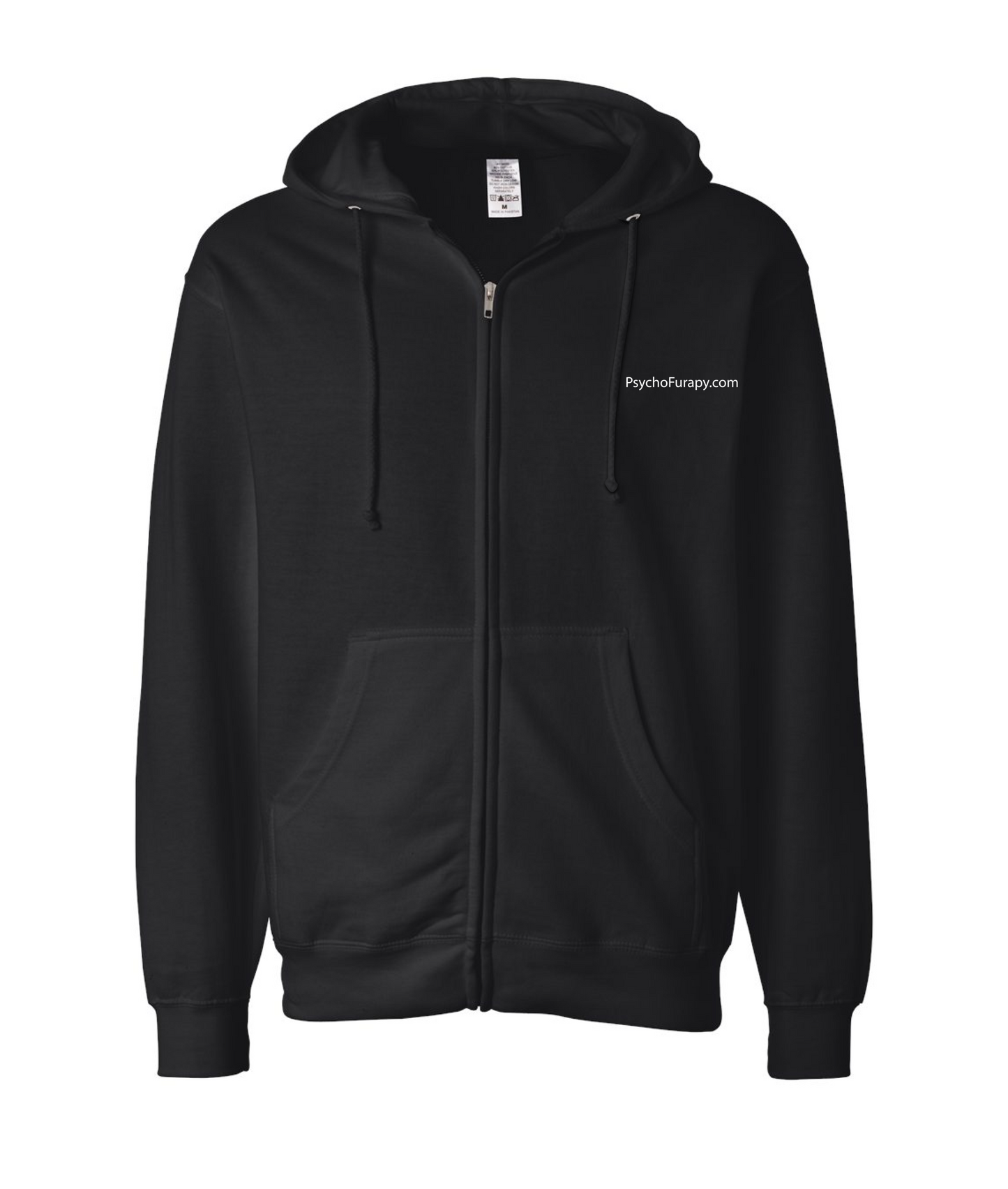 pyschofurapy.com - LOOK AND SMILE - Black Zip Up Hoodie