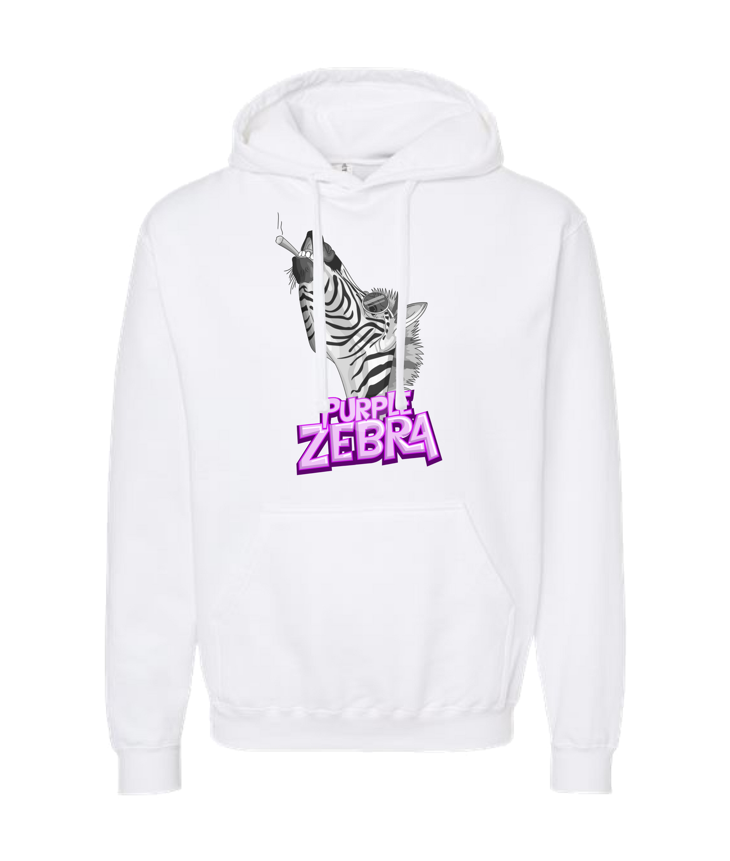 Purple Zebra - Zebra Cone - White Hoodie