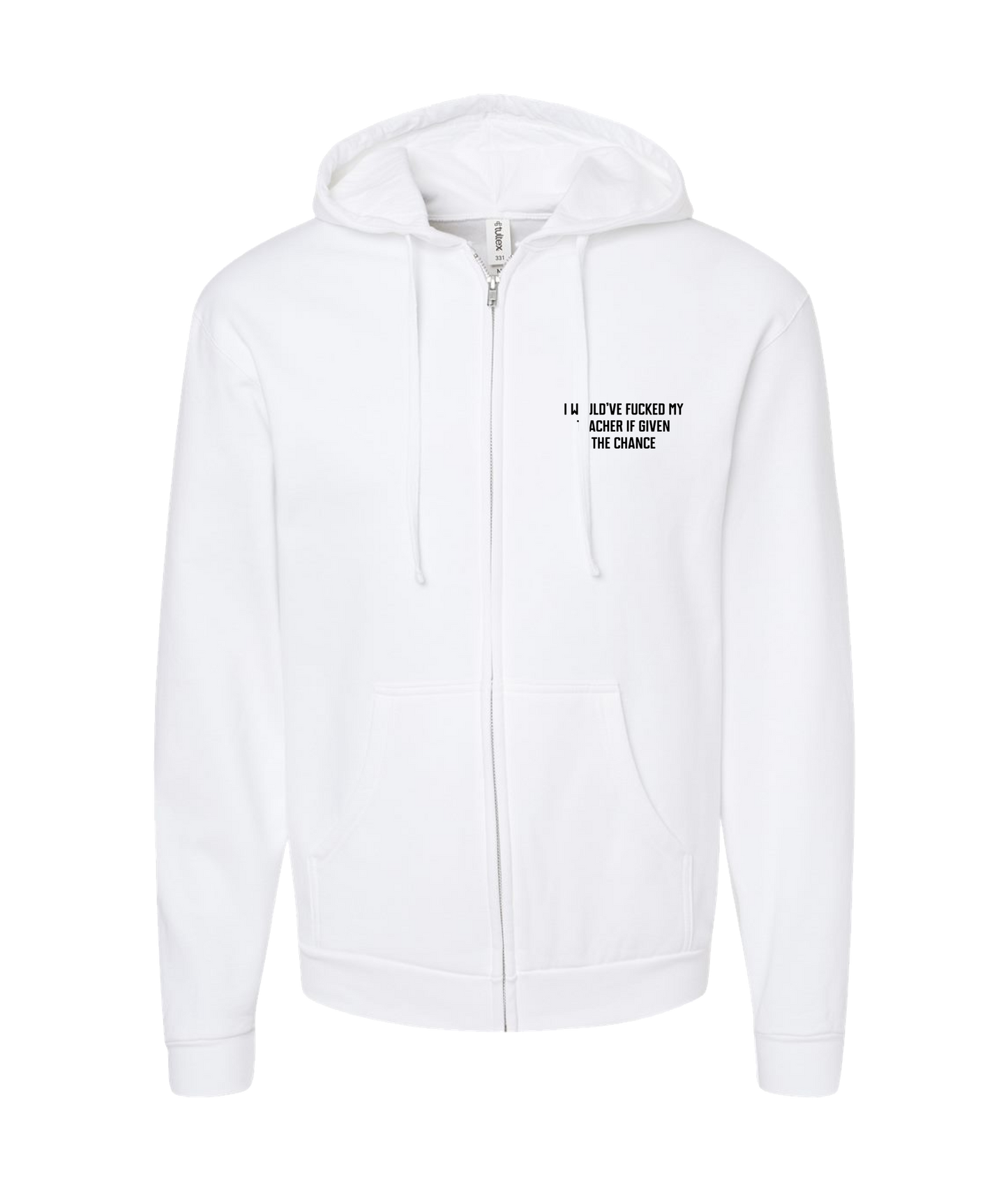 Purple Zebra - My Teacher - White Zip Up Hoodie