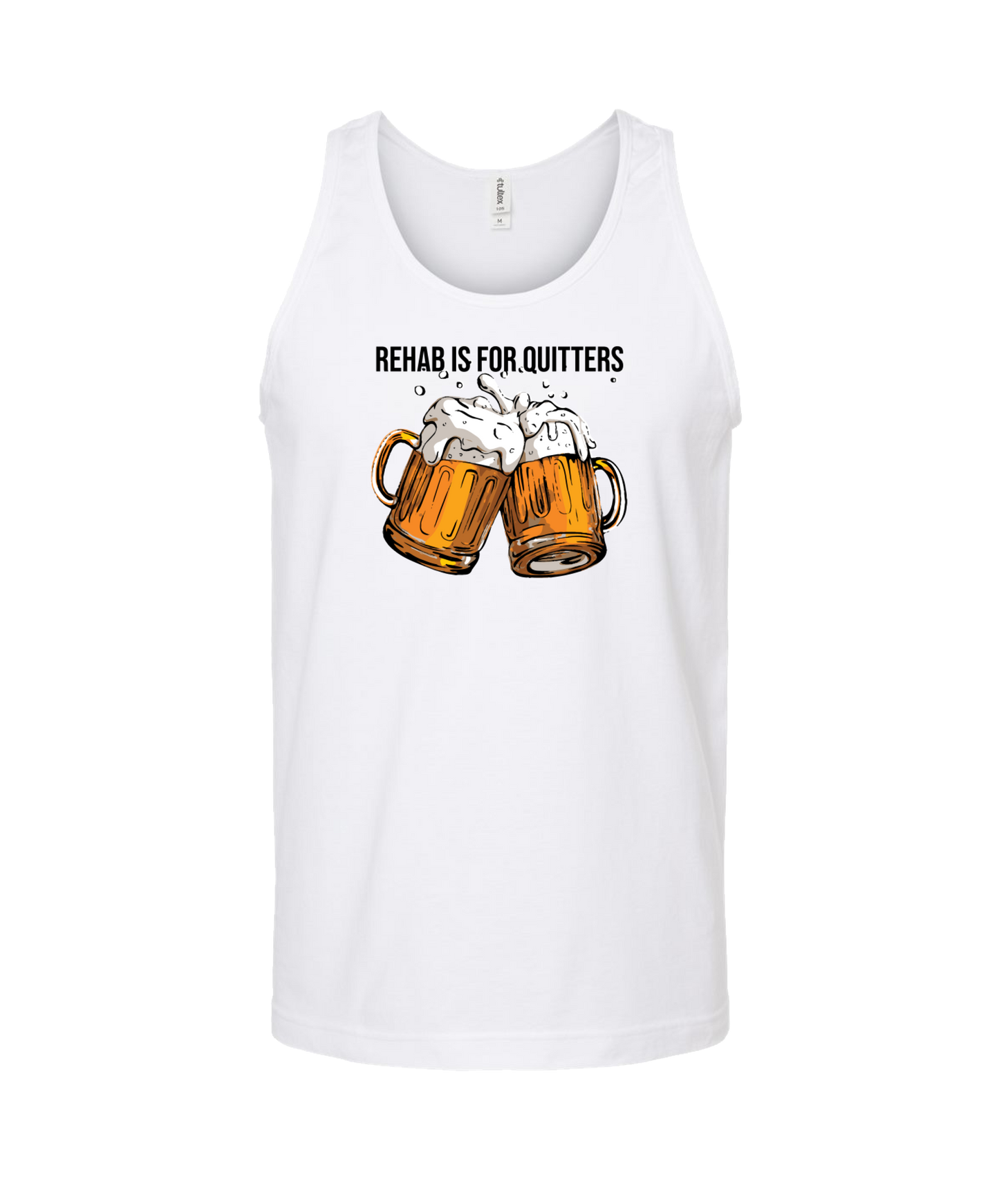 Purple Zebra - Rehab is for Quitters - White Tank Top