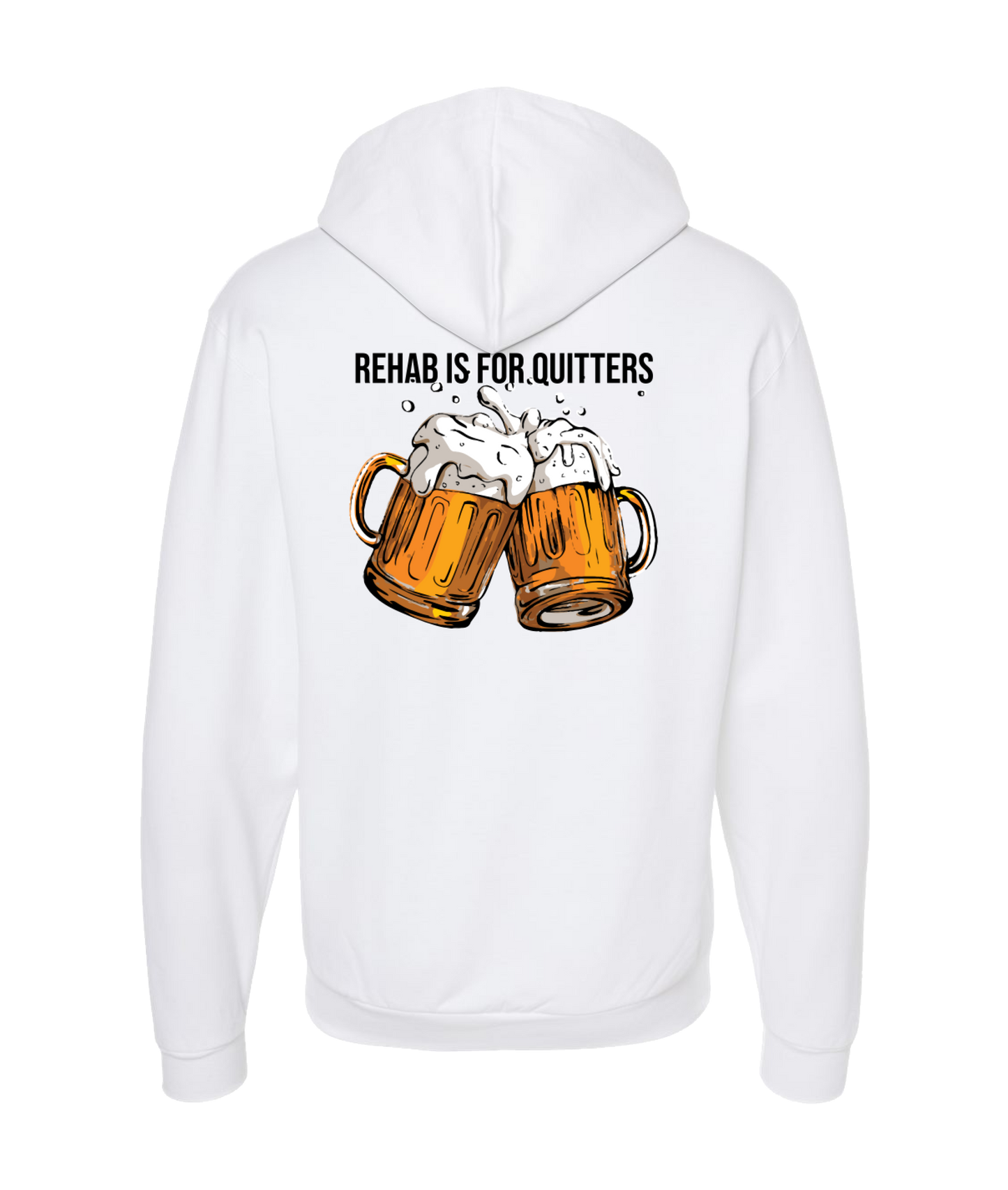 Purple Zebra - Rehab is for Quitters - White Zip Up Hoodie
