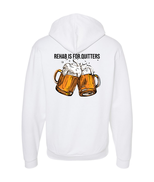 Purple Zebra - Rehab is for Quitters - White Zip Up Hoodie