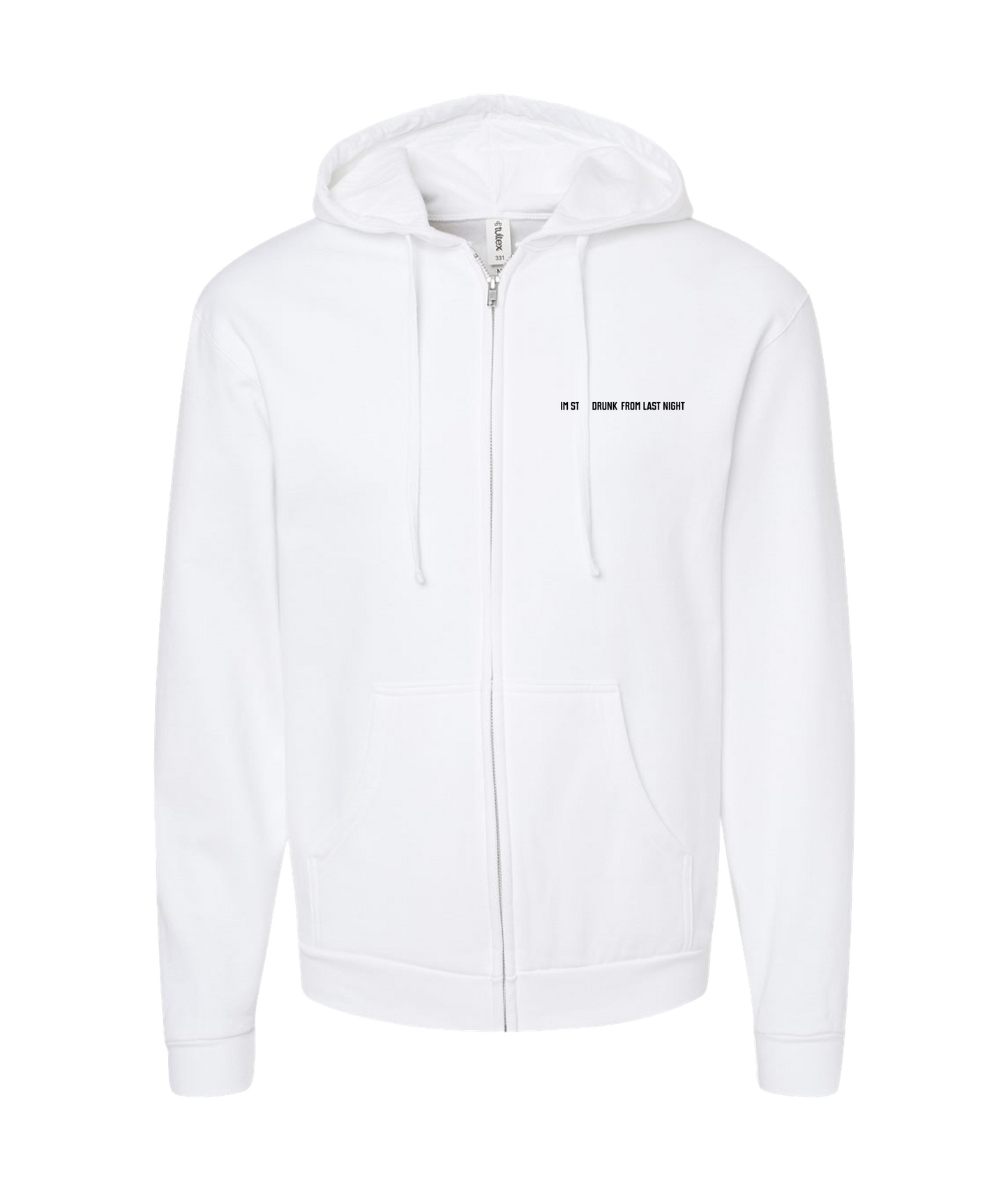 Purple Zebra - Still Drunk - White Zip Up Hoodie