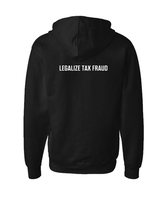 Purple Zebra - Legalize Tax Fraud - Black Zip Up Hoodie