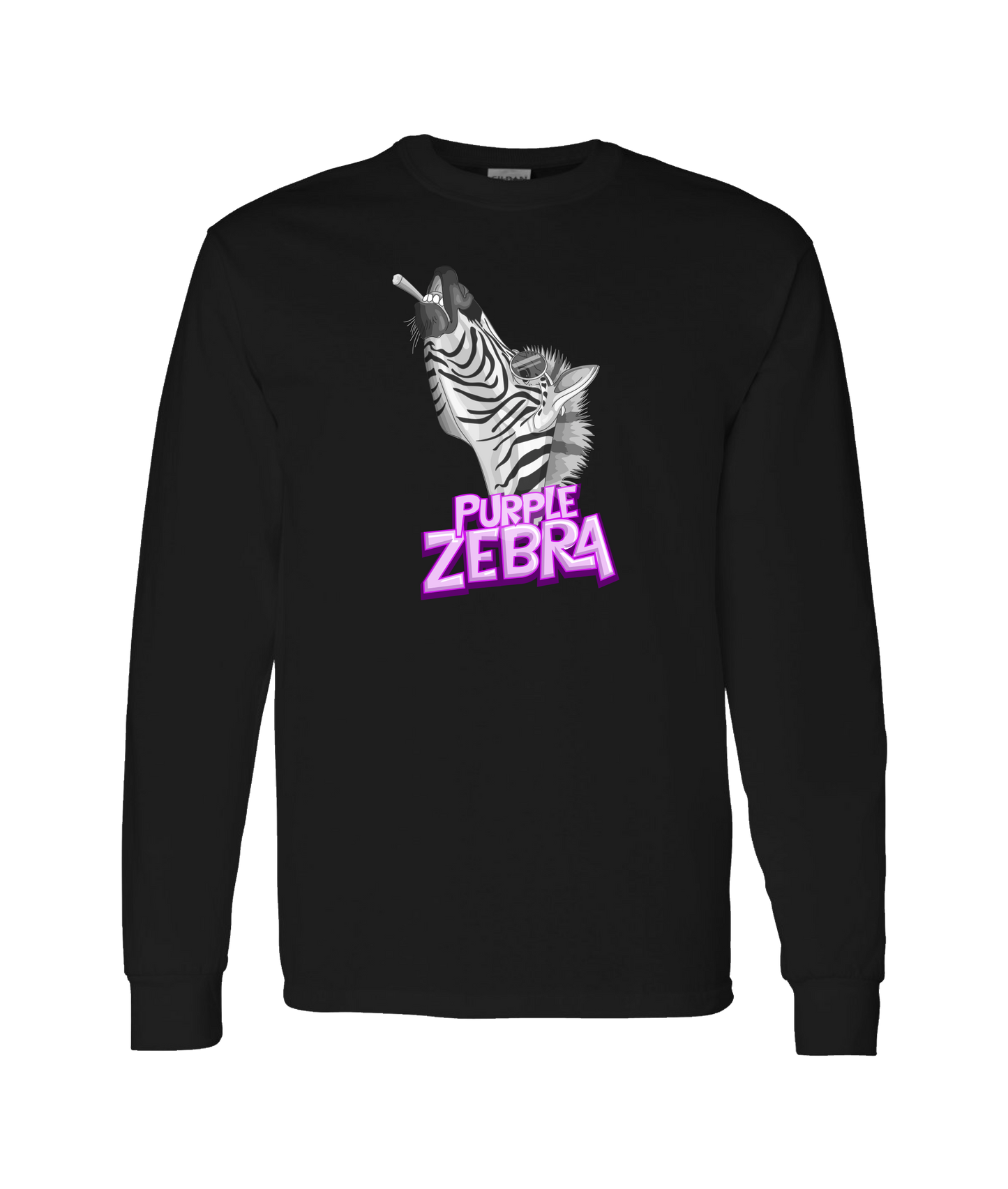 Purple Zebra - Zebra Cone - Black Long Sleeve T