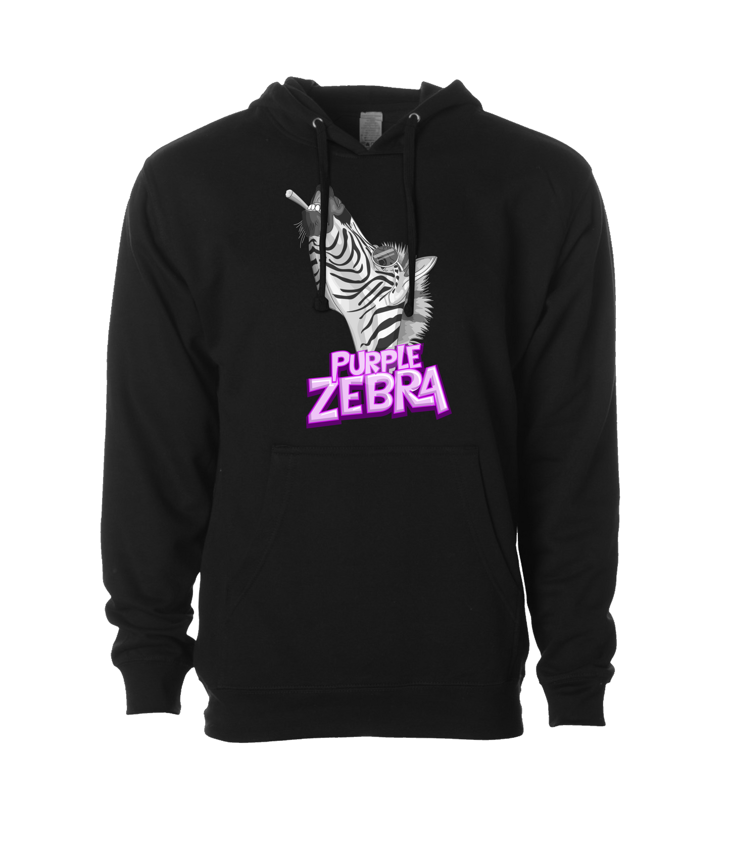 Purple Zebra - Zebra Cone - Black Hoodie