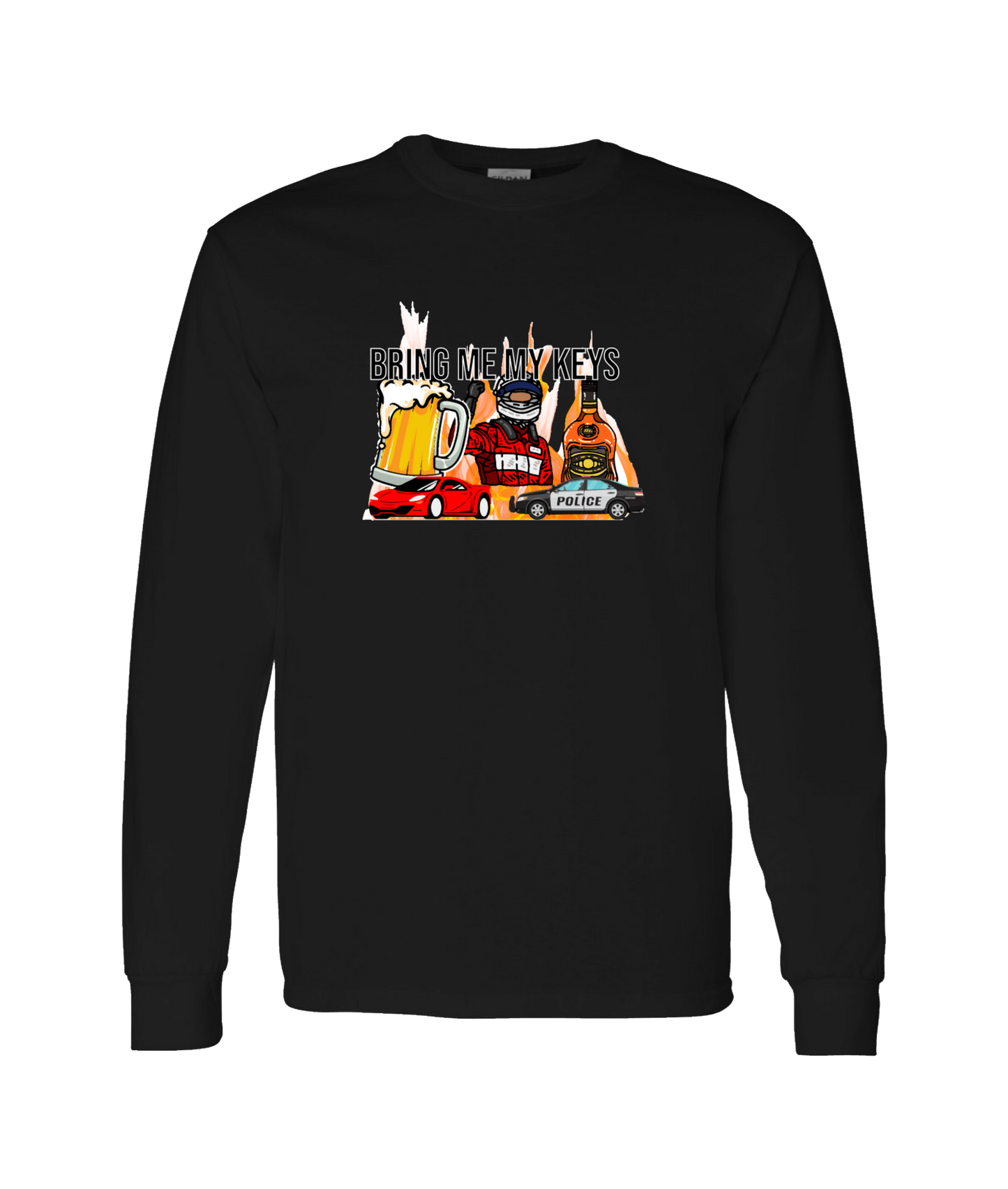 Purple Zebra - Bring Me My Keys - Black Long Sleeve T