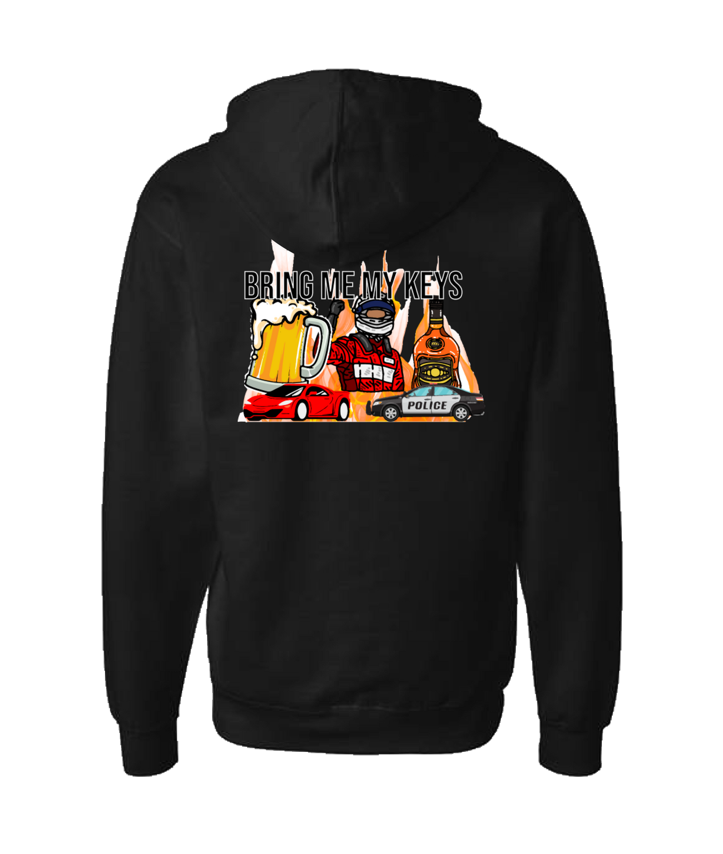 Purple Zebra - Bring Me My Keys - Black Zip Up Hoodie