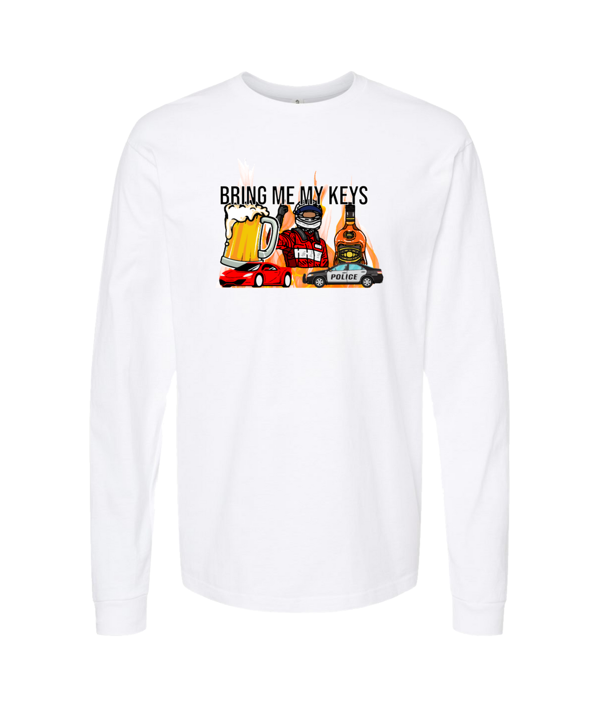 Purple Zebra - Bring Me My Keys - White Long Sleeve T