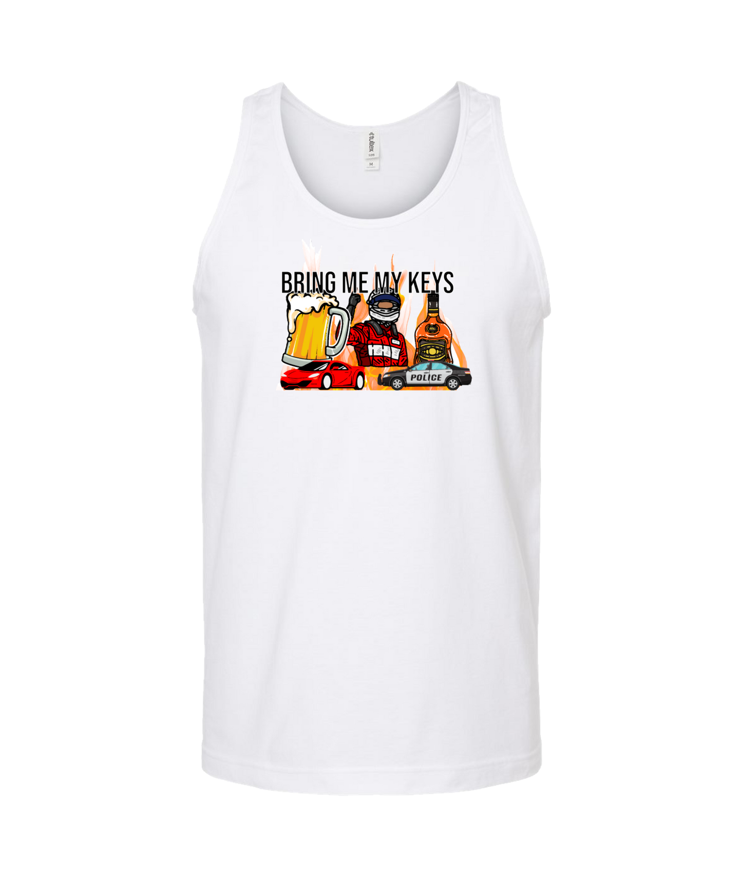 Purple Zebra - Bring Me My Keys - White Tank Top