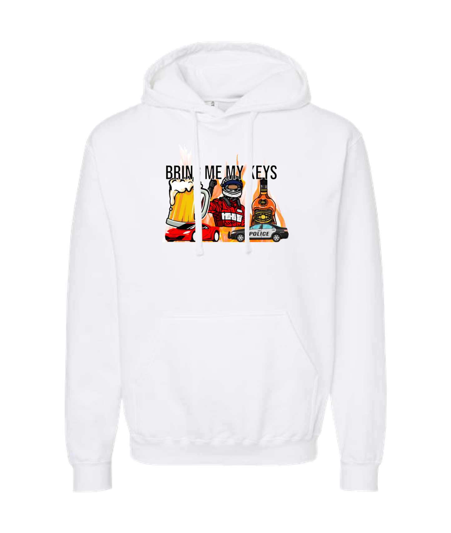 Purple Zebra - Bring Me My Keys - White Hoodie