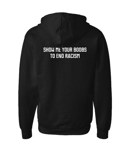 Purple Zebra - End Racism - Black Zip Up Hoodie