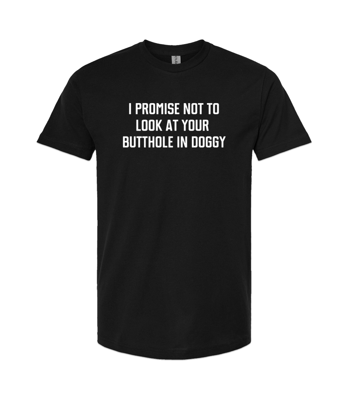 Purple Zebra - I Promise Not to Look - Black T-Shirt