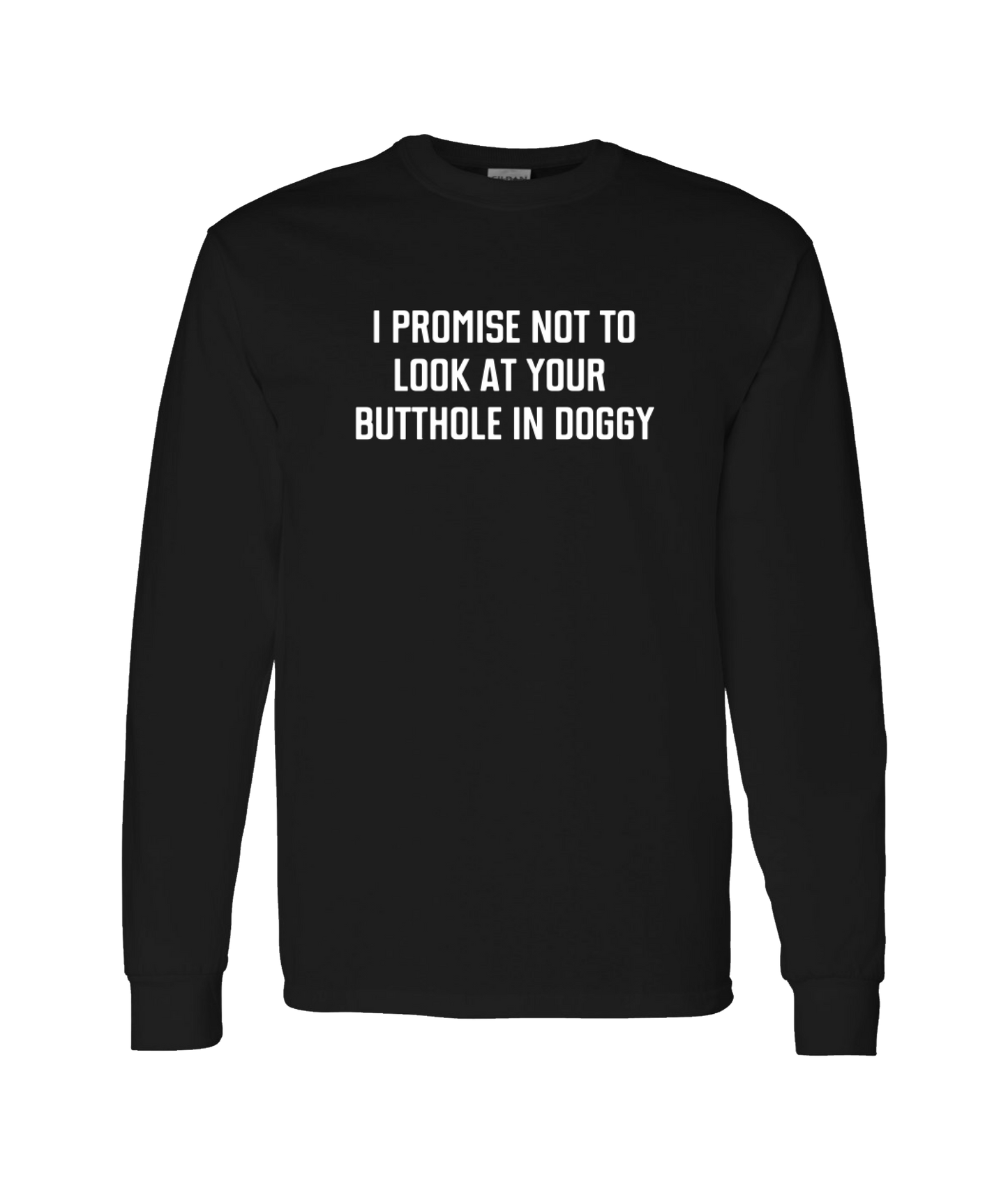 Purple Zebra - I Promise Not to Look - Black Long Sleeve T