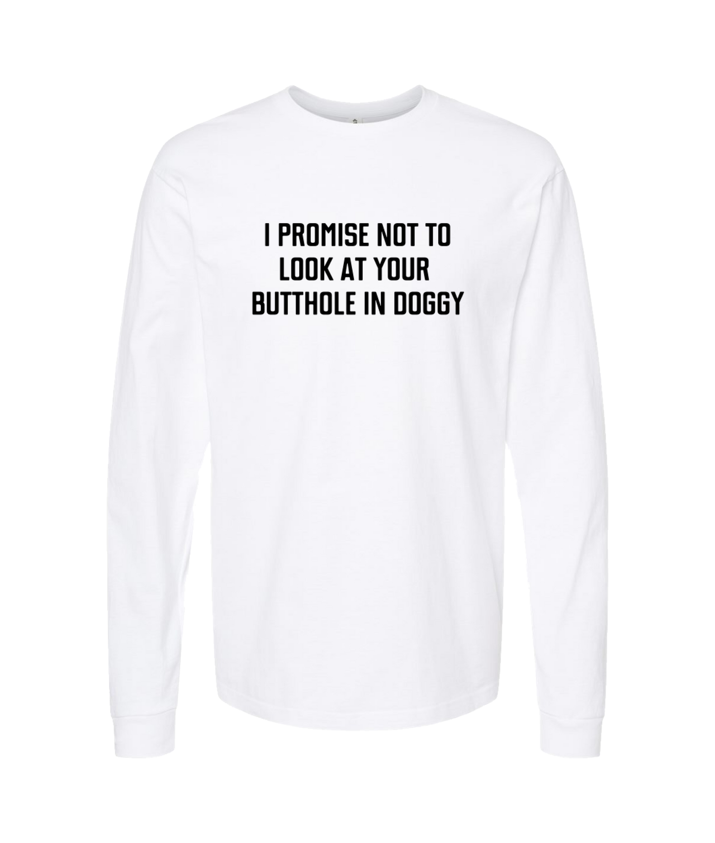 Purple Zebra - I Promise Not to Look - White Long Sleeve T