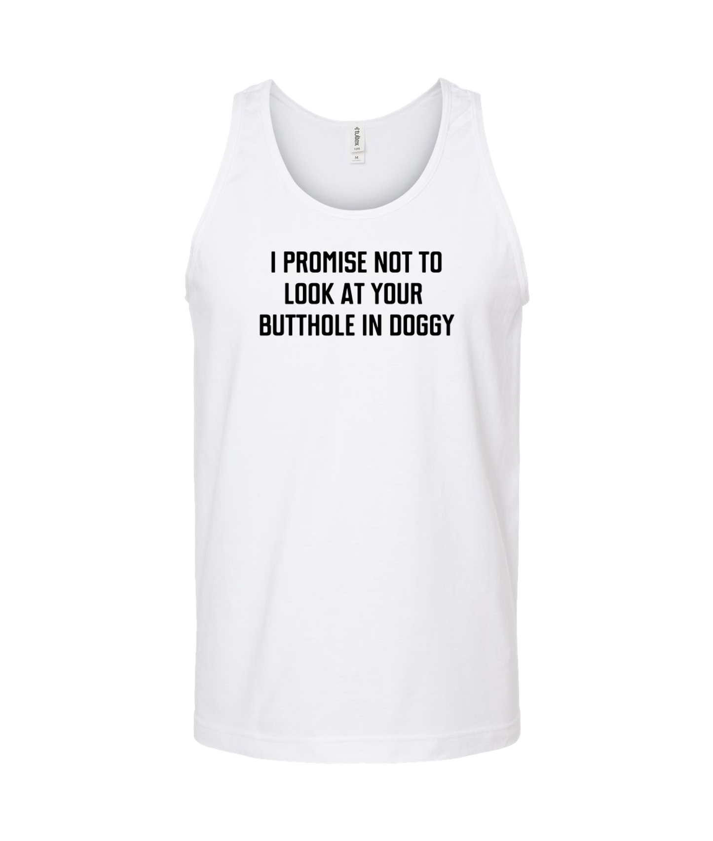 Purple Zebra - I Promise Not to Look - White Tank Top