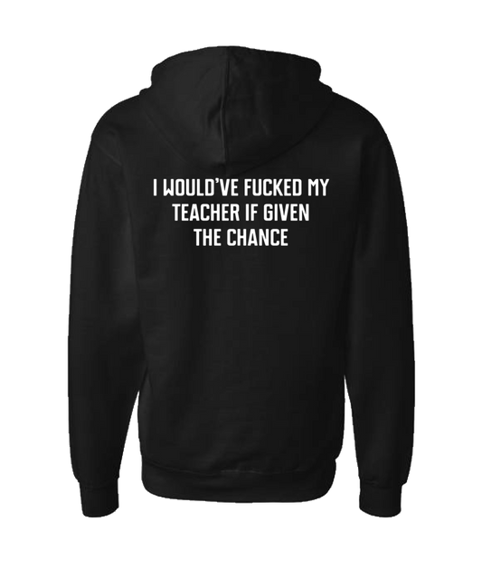 Purple Zebra - My Teacher - Black Zip Up Hoodie