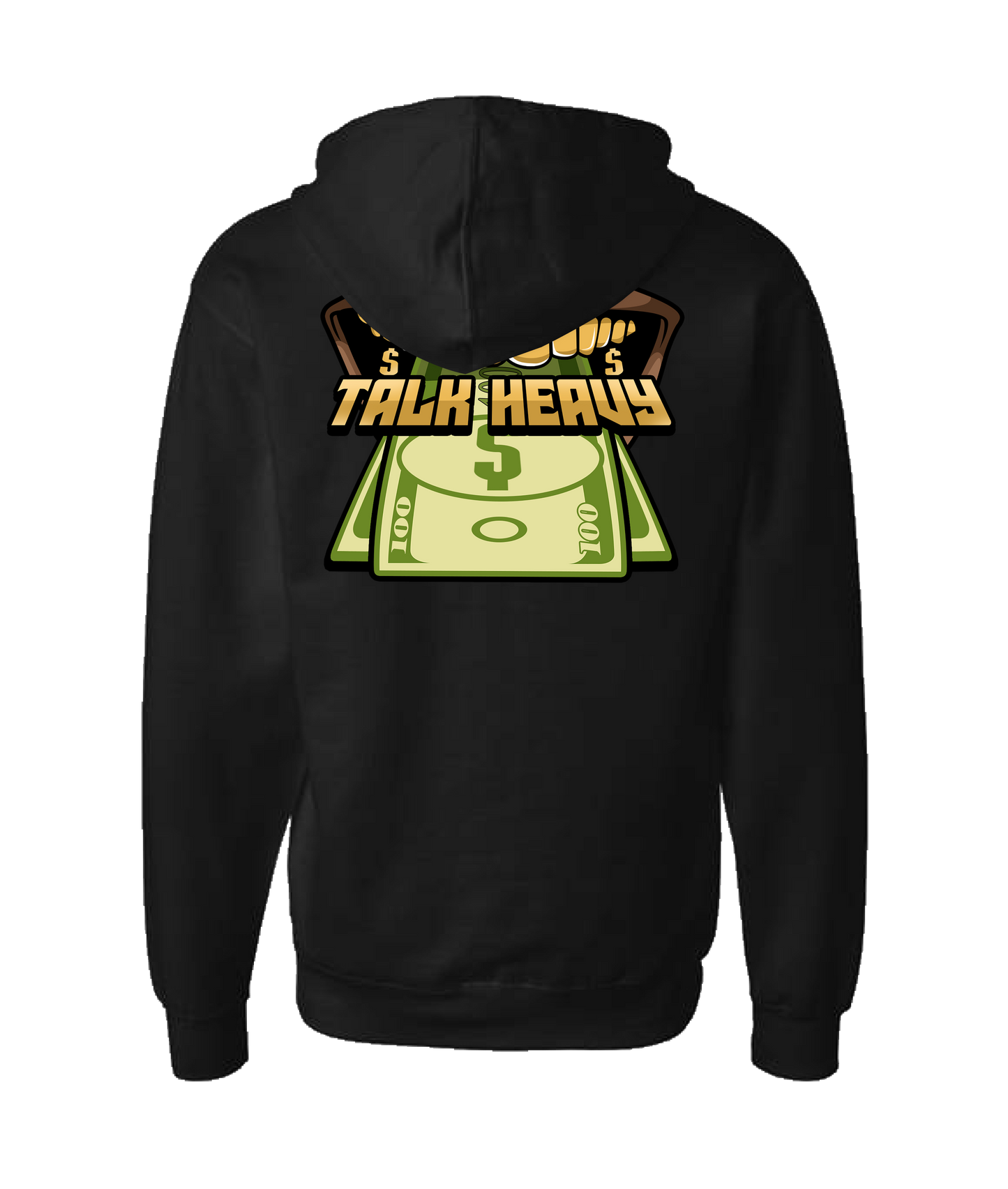 Quan G - TALK HEAVY - Black Zip Up Hoodie