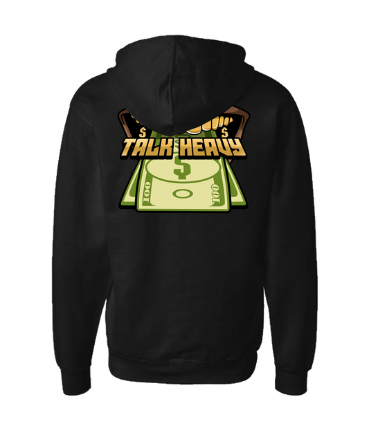 Quan G - TALK HEAVY - Black Zip Up Hoodie