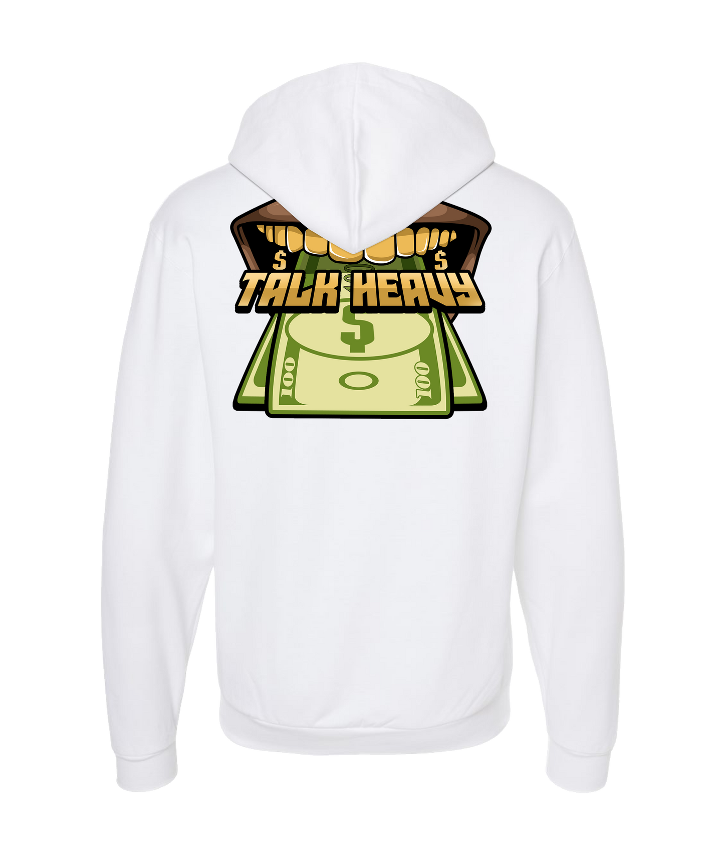 Quan G - TALK HEAVY - White Zip Up Hoodie