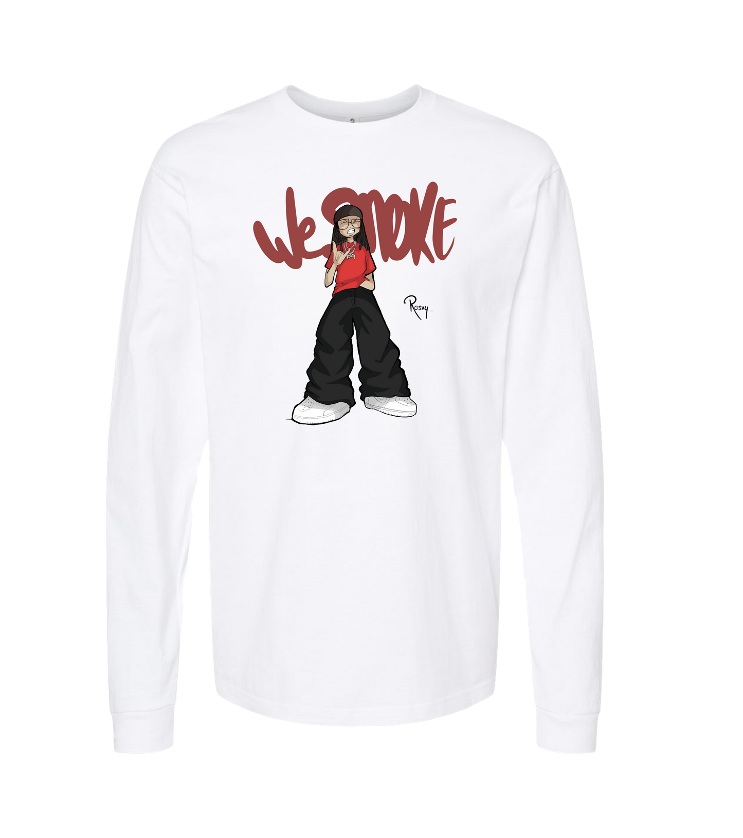 Rosay 777 - We Smoke - White Long Sleeve T