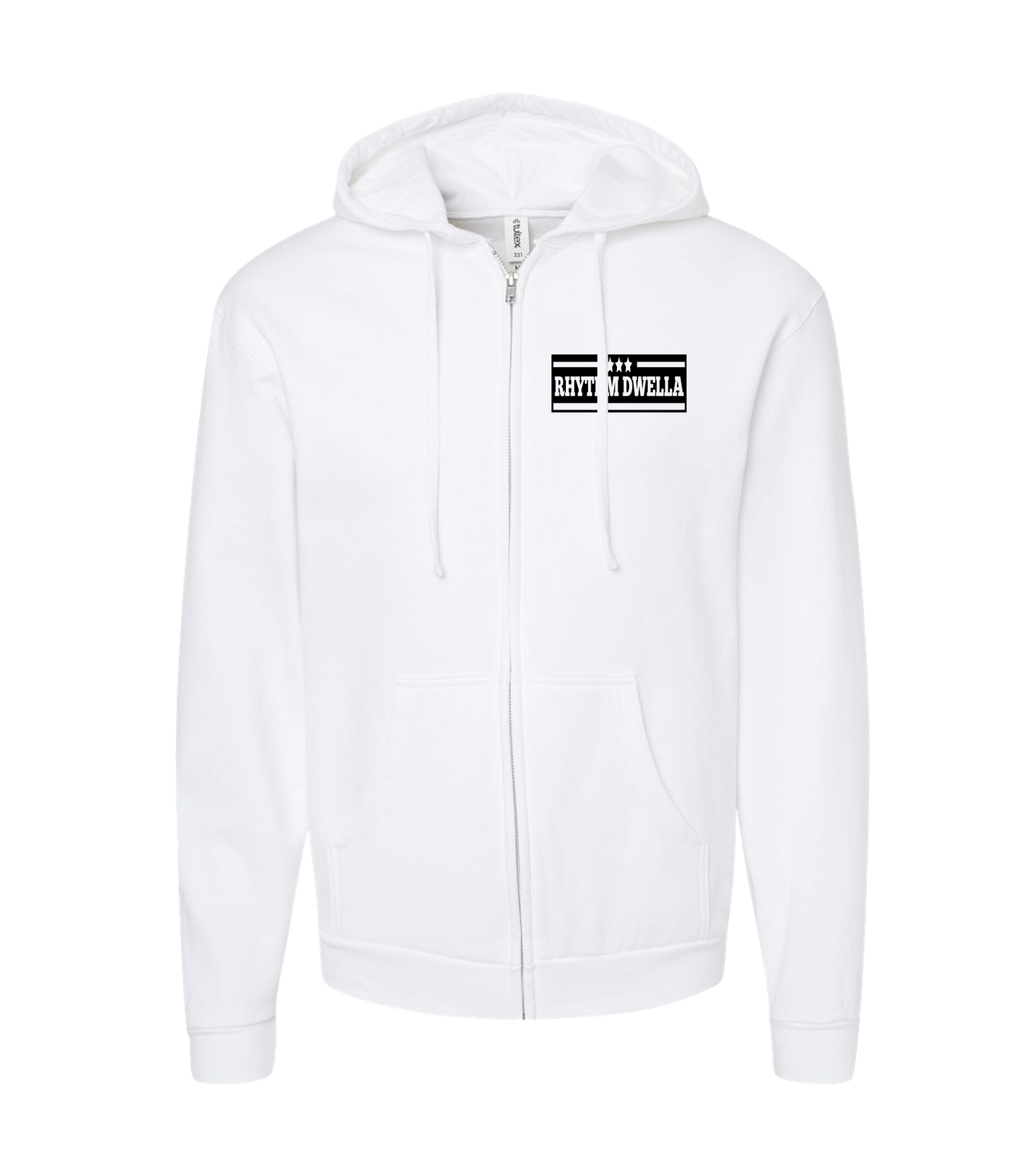 RHYTHM DWELLA - Logo - White Zip Up Hoodie