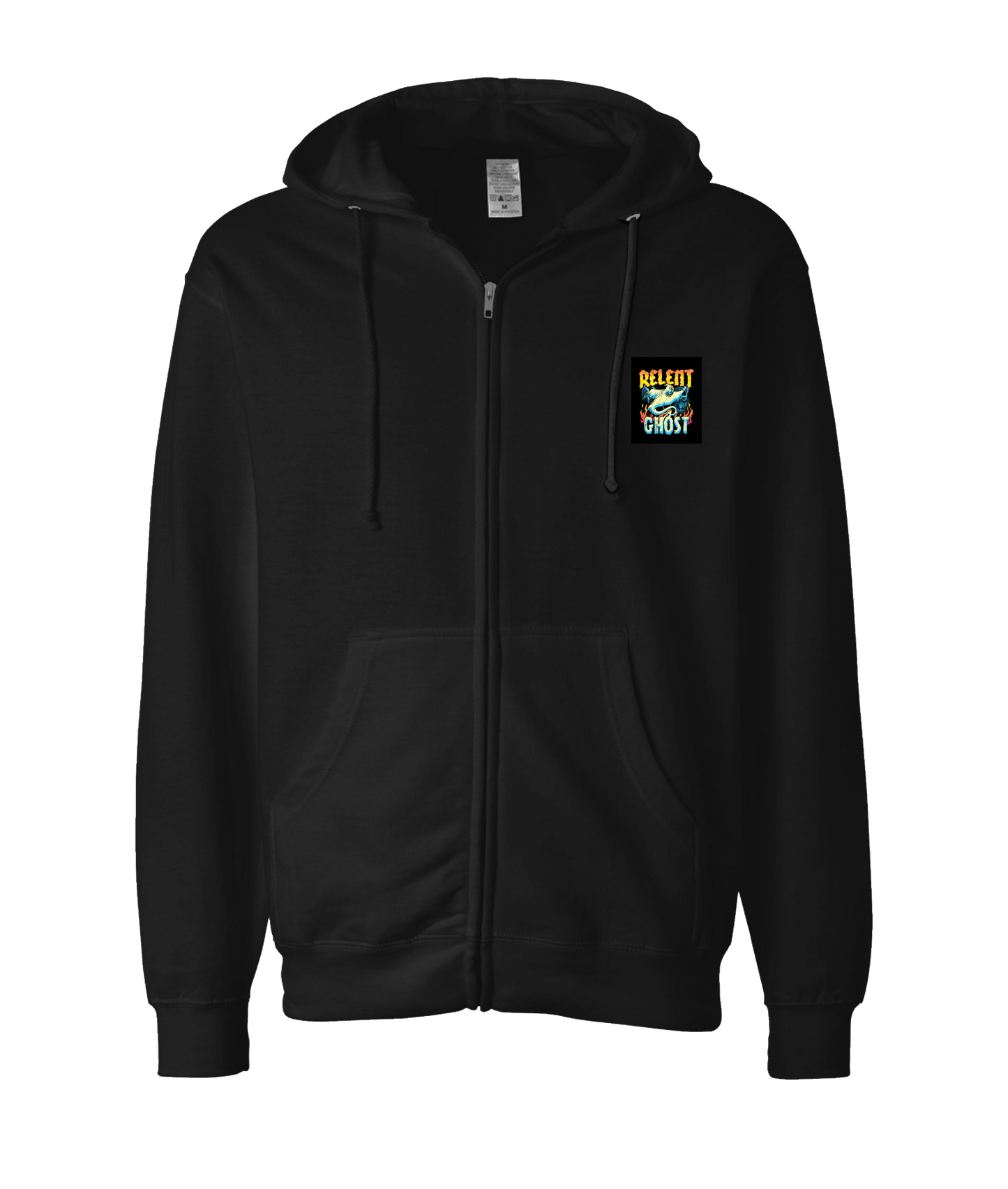 Relent - GHOST - Black Zip Up Hoodie