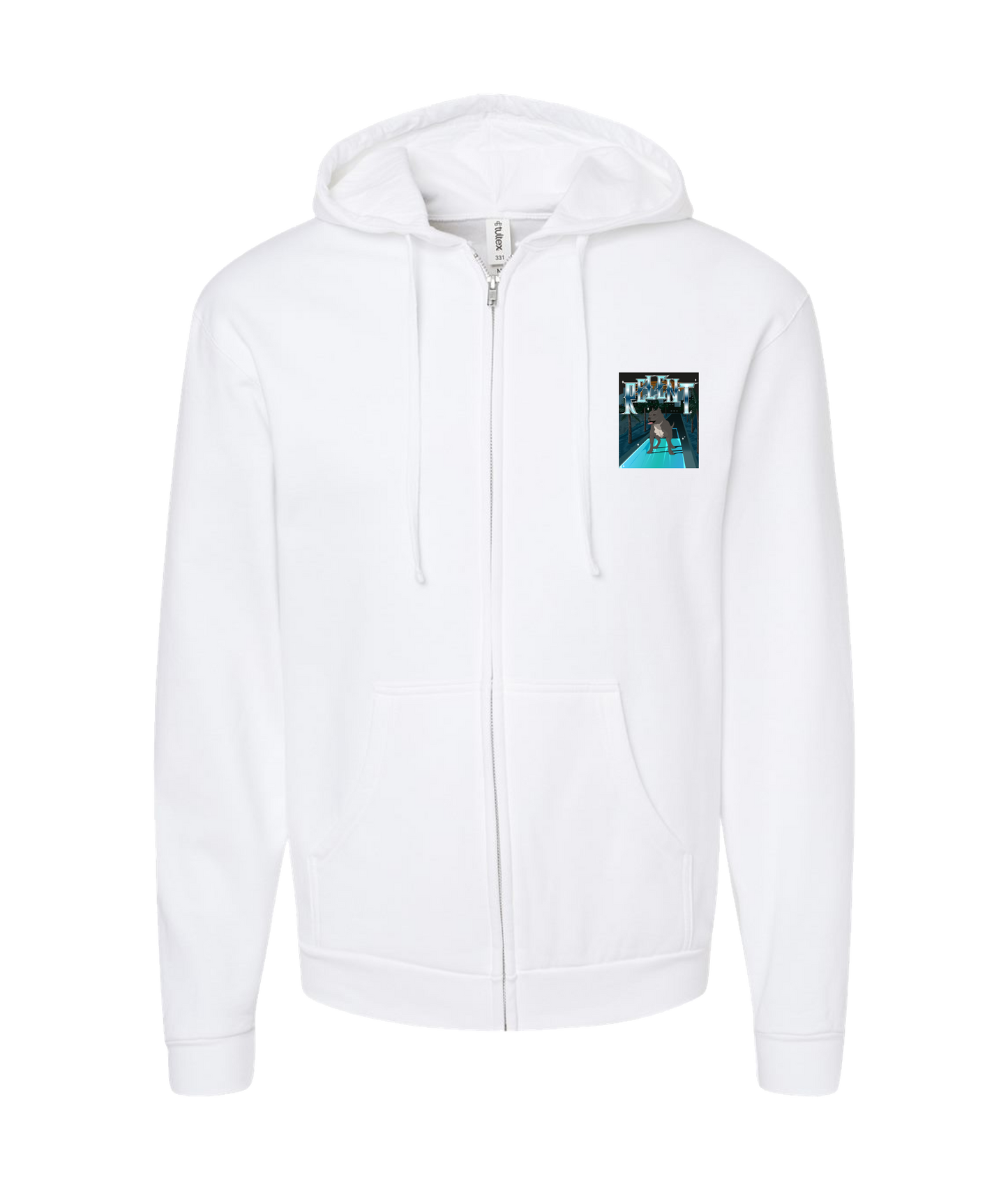 Relent - PITBULL - White Zip Up Hoodie