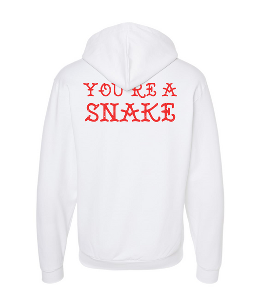 Relent - YOU'RE A SNAKE - White Zip Up Hoodie