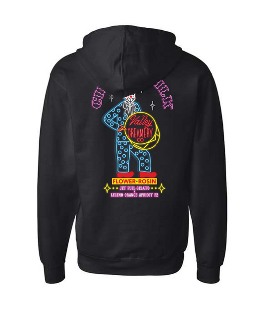 V-VCCCTOP - Circus Milk - Black Zip Up Hoodie