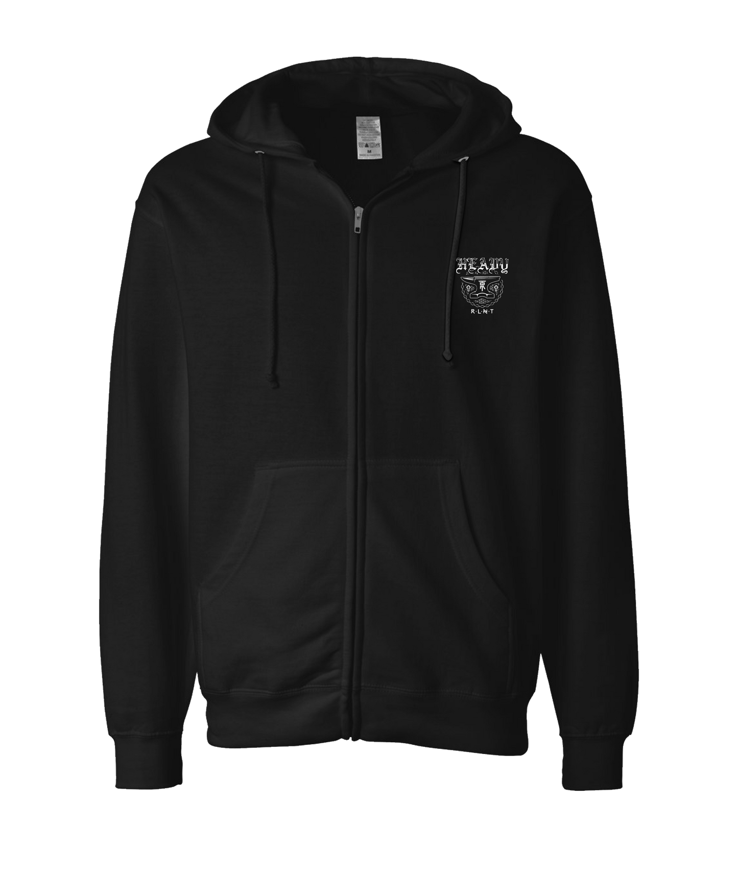 Relent - HEAVY - Black Zip Up Hoodie