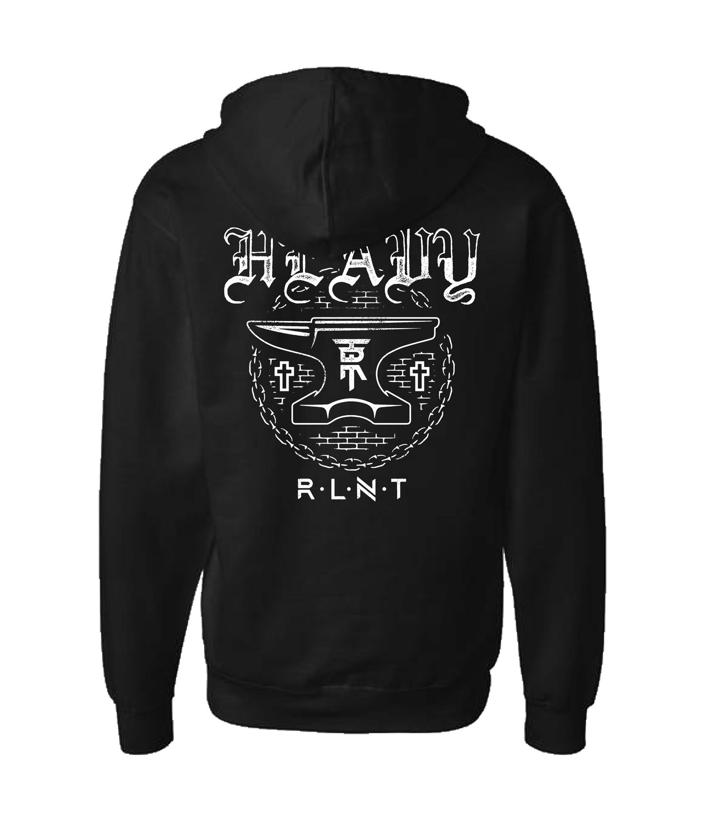 Relent - HEAVY - Black Zip Up Hoodie