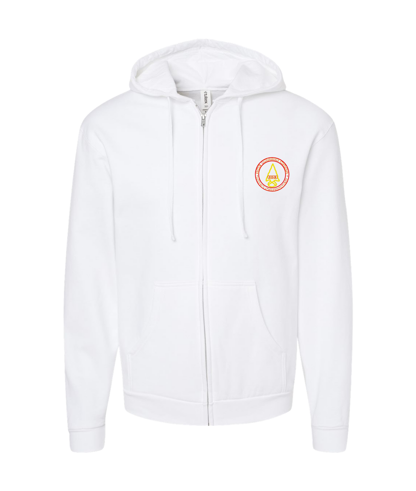 RICH McKinney - CIRCLE LOGO - White Zip Up Hoodie