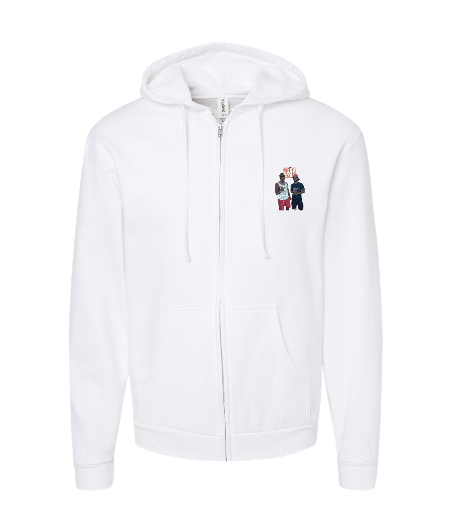 2Times/2X - Mesa de trabajo - White Zip Up Hoodie