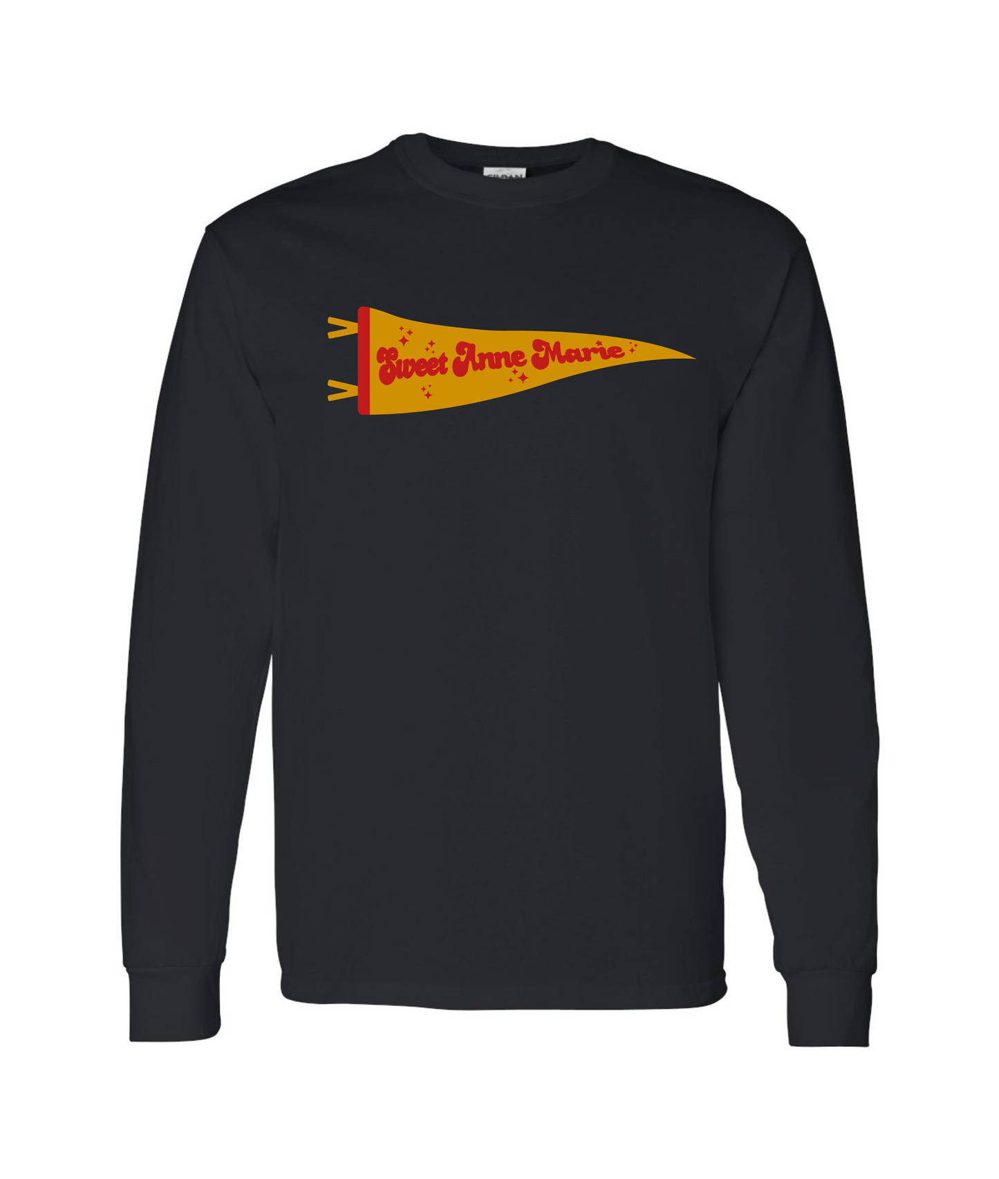 Sweet Anne Marie - Flag Logo - Black Long Sleeve T