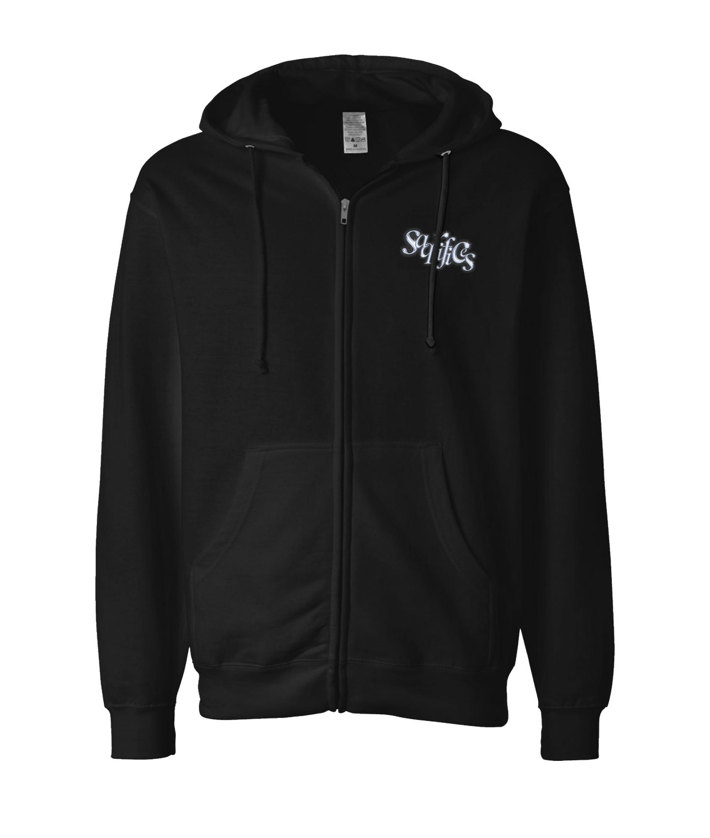 SAQRIFICES - Logo - Black Zip Up Hoodie