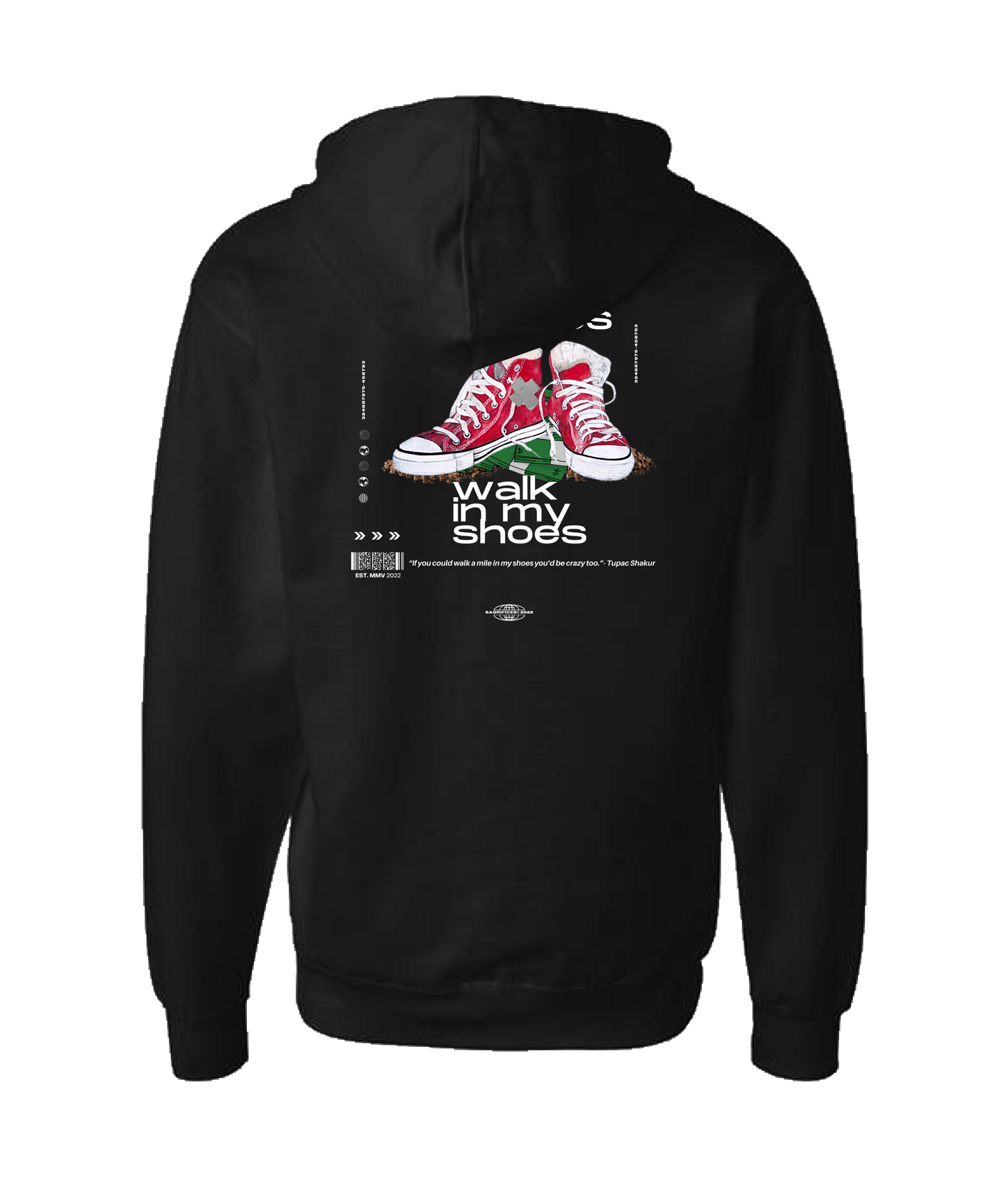SAQRIFICES - Logo 1 - Black Zip Up Hoodie