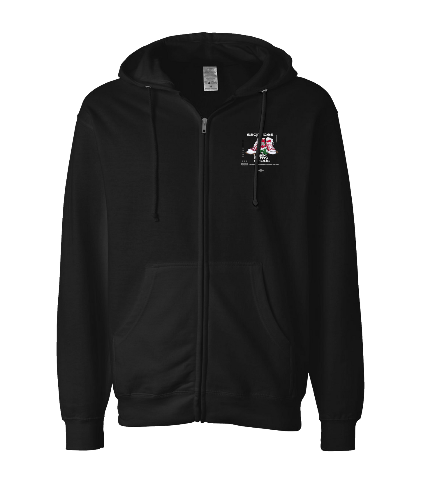 SAQRIFICES - Logo 1 - Black Zip Up Hoodie