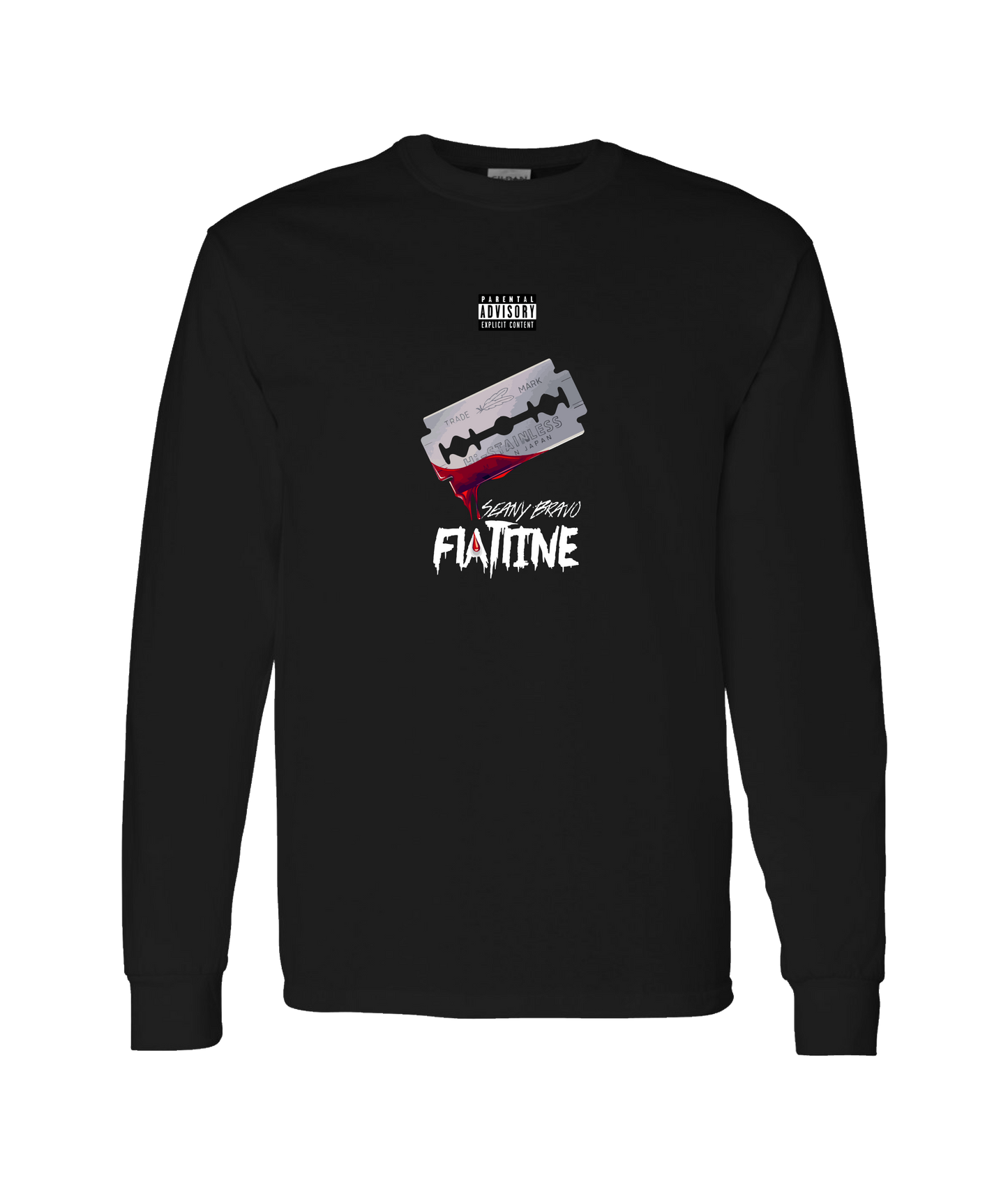 Seany Bravo - Flatline - Black Long Sleeve T