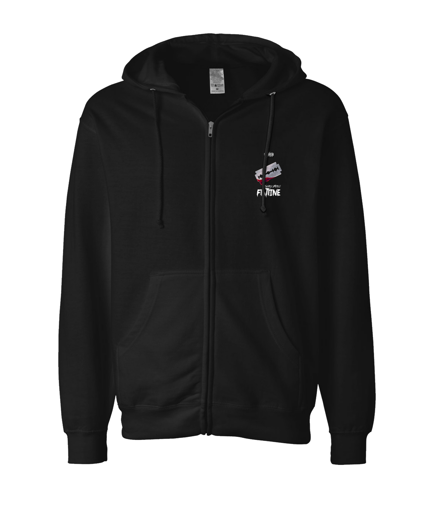 Seany Bravo - Flatline - Black Zip Up Hoodie