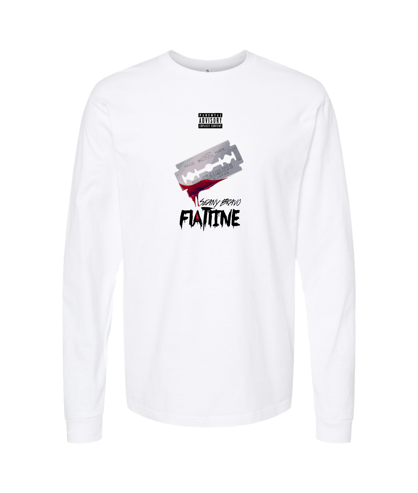 Seany Bravo - Flatline - White Long Sleeve T